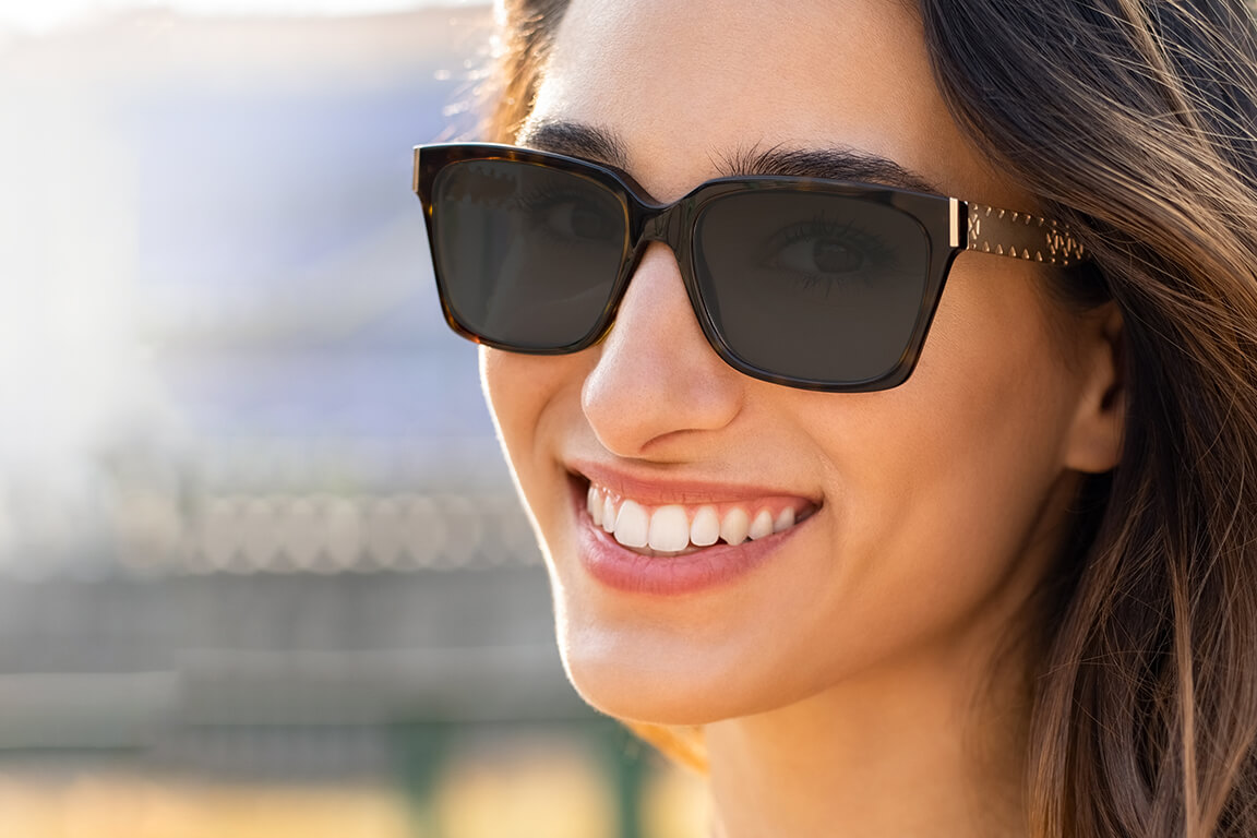 Activated photochromic lenses when worn outdoors